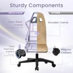 N-GEN GAMING Video Gaming Chair Office Computer Desk Use Ergonomic Reclining Backrest Adjustable Armrests Lumbar Support Footrest High Density Foam Breathable Fabric Heavy Duty Base (Purple)