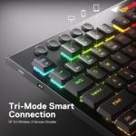 Redragon K618 PRO 3-Mode Wireless RGB Mechanical Keyboard, BT/2.4Ghz/Wired Low Profile Win/Mac Gaming Keyboard w/Ultra-Thin Design, Dedicated Media Control & Linear Red Switch