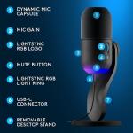 Logitech G Yeti GX Dynamic RGB Gaming Microphone, Podcast with LIGHTSYNC, Blue VO!CE, G HUB Control, Supercardioid, USB Plug and Play on PC/Mac - Black (Renewed)