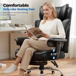 GTPLAYER Big and Tall Office Chair 400LBS Wide Ergonomic Gaming Chair with Deluxe Embossing Designed Leather with Foot Rest,150°Reclining Adjustable Soft Armrests Pocket Spring Back Support and Pillow