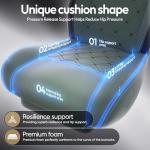 Dowinx Gaming Chair with Heated Massage Lumbar Support,Big and Tall Fabric Gaming Chairs for Adults with Footrest, Ergonomic Computer Game Chair with Poket Spring Cushions, 350lbs, Green