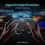 C6 Wireless PC Controller, Bluetooth Game Controller- 1000Hz Polling Rate- Hall Effect Joystick for Windows PC, Nintendo Switch, Switch 2, Steam Deck, Android TV/Mobile, iOS, MAC &Tesla Vibration Turbo