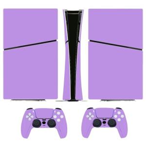 Sticker Wrap for PS5 Slim Digital Edition, Console Skin Protective Vinyl Decal Cover for Game Controller (Purple)