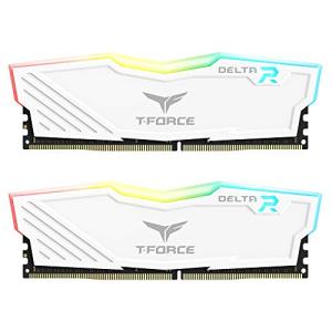 TEAMGROUP T-Force Delta RGB DDR4 16GB (2x8GB) 3600MHz (PC4-28800) CL18 Desktop Gaming Memory Module Ram TF4D416G3600HC18JDC01 - White