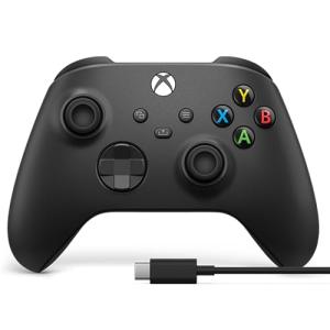 Xbox Wireless Gaming Controller + USB-C® Cable (2025) – Carbon Black – Play on Xbox, Windows, Android, iOS, FireTV Sticks, Smart TVs, VR Headsets