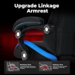 GTPLAYER Gaming Chair with Footrest, Video Game Chairs Racing Style PC Game Chairs 350lbs for Adults - Padded High Back Ergonomic Reclining Silla Gamer, Linkage Armrest, Blue