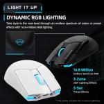 Machenike Wireless Gaming Mouse,26,000 DPI,PAW3395 Sensor,RGB Backlit,Ergonomic Design,6 Programmable Buttons,Long Battery Life,Ultra-Lightweight,White Gaming Mice Compatible with PC, Mac