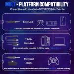 YPBDAN Gaming Headset for PS5, PS4, Xbox Series X|S, Xbox One, PC, Switch, Mac - RGB Over-Ear Headphones with 7.1 Surround Sound, Noise Cancelling Mic, 50mm Drivers & Memory Earmuffs for Nintendo 64