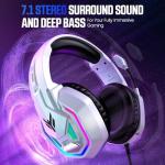 YPBDAN Gaming Headset for PS5, PS4, Xbox Series X|S, Xbox One, PC, Switch, Mac - RGB Over-Ear Headphones with 7.1 Surround Sound, Noise Cancelling Mic, 50mm Drivers & Memory Earmuffs for Nintendo 64