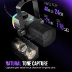 FIFINE Gaming Microphone Kit, XLR/USB Dynamic PC Microphone with Boom Arm for Podcast Recording, RGB Streaming Mic Set, Tap-to-Mute, Mix Control, Headphone Jack-AmpliGame AM8PROT