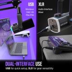 FIFINE Gaming Microphone Kit, XLR/USB Dynamic PC Microphone with Boom Arm for Podcast Recording, RGB Streaming Mic Set, Tap-to-Mute, Mix Control, Headphone Jack-AmpliGame AM8PROT