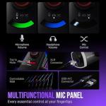 FIFINE Gaming Microphone Kit, XLR/USB Dynamic PC Microphone with Boom Arm for Podcast Recording, RGB Streaming Mic Set, Tap-to-Mute, Mix Control, Headphone Jack-AmpliGame AM8PROT