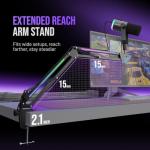 FIFINE Gaming Microphone Kit, XLR/USB Dynamic PC Microphone with Boom Arm for Podcast Recording, RGB Streaming Mic Set, Tap-to-Mute, Mix Control, Headphone Jack-AmpliGame AM8PROT