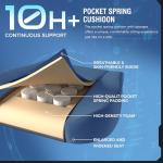 GTPLAYER Gaming Chair Fabric with Pocket Spring Cushion, Big and Tall Gamings Chairs 350LBS High Back Computer Chair with Footrest for Adults Lumbar Support Swivel Game Chair for Office Gaming Blue