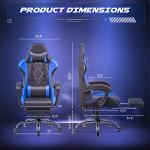 Homall Gaming Chair, Computer Chair with Footrest and Massage Lumbar Support, Ergonomic High Back Video Game Chair with Swivel Seat and Headrest (Blue)