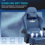 GTPLAYER Gaming Chair Fabric with Pocket Spring Cushion, Big and Tall Gamings Chairs 350LBS High Back Computer Chair with Footrest for Adults Lumbar Support Swivel Game Chair for Office Gaming Blue