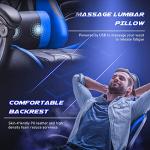 Homall Gaming Chair, Computer Chair with Footrest and Massage Lumbar Support, Ergonomic High Back Video Game Chair with Swivel Seat and Headrest (Blue)