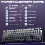 AULA S98 Pro Wireless Mechanical Keyboard with Screen & Knob,2.4GHz/USB-C/BT5.0 Hot Swappable Creamy Keyboard,Pre-lubed Linear Switches,Side Printed PBT Keycaps,RGB Backlit Gaming Keyboards