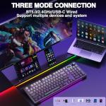 AULA S98 Pro Wireless Mechanical Keyboard with Screen & Knob,2.4GHz/USB-C/BT5.0 Hot Swappable Creamy Keyboard,Pre-lubed Linear Switches,Side Printed PBT Keycaps,RGB Backlit Gaming Keyboards