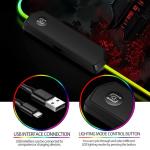 RGB Japanese Dreamy Lakescape Full Moon Gaming Desk Mat, Computer Keyboard Large Extended Long LED Mouse Pad for Office and Home, XL (W07)