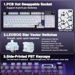 AULA S98 Pro Wireless Mechanical Keyboard with Screen & Knob,2.4GHz/USB-C/BT5.0 Hot Swappable Creamy Keyboard,Pre-lubed Linear Switches,Side Printed PBT Keycaps,RGB Backlit Gaming Keyboards