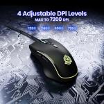 MKETech Electronics Wired Gaming Mouse - Computer Corded Mouse with 6 Programmable Buttons, Up to 7200 DPI Optical Sensor, RGB Lighting, for PC Laptop, Black (Cool Viper)