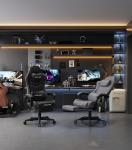 MINOMAC Gaming Chair,Ergonomic Computer Gaming Chair,400lb Load-Bearing,Retractable Footrest/Waist Support/Ergonomic Backrest[Spring + 4D Sponge] (Black)