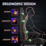 MINOMAC Gaming Chair,Ergonomic Computer Gaming Chair,400lb Load-Bearing,Retractable Footrest/Waist Support/Ergonomic Backrest[Spring + 4D Sponge] (Black)