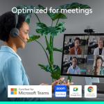 Logitech Brio 4K Webcam, Video Calling, Noise-Cancelling mic, HD Auto Light Correction, Wide Field of View, Windows Hello Works with Microsoft Teams, Zoom, Google Meet, PC/Mac/Laptop/MacBook/Tablet