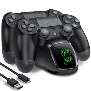 PS4 Controller Charger Dock Station with Charging Cable,1.8Hrs Fast Charge PS4 Remote Charging Station, Replacement for PlayStation 4 Dualshock 4 Charger for PlayStation 4 Games
