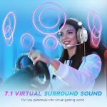 FIFINE USB PC Gaming Headset with 3.5mm Audio Jack, Detachable Microphone, 7.1 Surround Sound, Volume Control, Streaming Over-Ear Wired Headphones for Computer, PS5, Controller, Xbox-H9 White