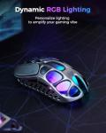 GravaStar Mercury X Pro Wireless Gaming Mouse, Come with 8K Dongle – 32,000 DPI PAW 3950 Sensor, 8,000Hz Polling Rate, Only 49g, Magnesium Alloy Hollow Frame, RGB Lighting, 5 Programmable Buttons