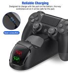 PS4 Controller Charger Dock Station with Charging Cable,1.8Hrs Fast Charge PS4 Remote Charging Station, Replacement for PlayStation 4 Dualshock 4 Charger for PlayStation 4 Games