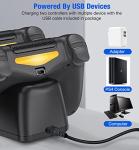 PS4 Controller Charger Dock Station with Charging Cable,1.8Hrs Fast Charge PS4 Remote Charging Station, Replacement for PlayStation 4 Dualshock 4 Charger for PlayStation 4 Games