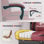 Gamtimer Gaming Chair with Footrest, Ergonomic Computer Chair, PU Breathable Material with Headrest and Lumbar Support, Suitable for Silla Gamer and Adults (RED)