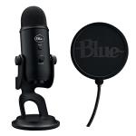 Logitech Blue Yeti Game Streaming Kit with Yeti USB Gaming Mic, Blue VO!CE Software, Exclusive Streamlabs Themes, Custom Pop Filter, PC/Mac/PS4/PS5 - Blackout