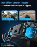 Dual Hall Effect PC Controller-Enhanced Wireless Bluetooth Controller with Hall Joysticks & Triggers & Joystick Speed Down for PC Windows/iPhone/Android/Switch/Steam/TV (With USB Dongle & Phone Clip)