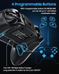 Dual Hall Effect PC Controller-Enhanced Wireless Bluetooth Controller with Hall Joysticks & Triggers & Joystick Speed Down for PC Windows/iPhone/Android/Switch/Steam/TV (With USB Dongle & Phone Clip)