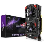 AISURIX RX 590 Graphics Card, Real 8GB, GDDR5, 256 Bit, RX 580 2304SP Pc Gaming Video Card, 2XDP, HDMI, PCI Express 3.0 with Freeze Fans Graphics Card for Gaming pc