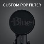 Logitech Blue Yeti Game Streaming Kit with Yeti USB Gaming Mic, Blue VO!CE Software, Exclusive Streamlabs Themes, Custom Pop Filter, PC/Mac/PS4/PS5 - Blackout