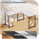 DUMOS L Shaped Desk, Computer Gaming Desks Corner Office Table with CPU Shelf for Home Study Writing Work Station 50 Inch, White