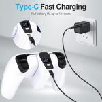 GLOWANT Charger for P5/P5 Edge Controller -2000mAh Portable Battery Pack, P5 Gaming Accessory Charging Kit with AC Adapter Power Brick(White)