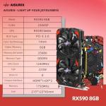 AISURIX RX 590 Graphics Card, Real 8GB, GDDR5, 256 Bit, RX 580 2304SP Pc Gaming Video Card, 2XDP, HDMI, PCI Express 3.0 with Freeze Fans Graphics Card for Gaming pc
