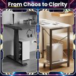 DUMOS L Shaped Desk, Computer Gaming Desks Corner Office Table with CPU Shelf for Home Study Writing Work Station 50 Inch, White