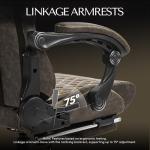 Dowinx Big & Tall Vintage Gaming Chair for Adults, 400 lb Capacity Heavy Duty Ergonomic Computer Chair with Massage Lumbar, Footrest & Easy Side Recline, Brown