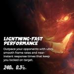 AOC Gaming Q27G41ZE 27 inch QHD IPS Gaming Monitor 2560x1440, 240Hz, Overclock 260Hz, 0.3ms MPRT, 3-Sided Frameless, 1 x HDMI 2.0, 1 x Display Port, G-Sync Compatible, HDR, 3-Year Zero-Bright-Dot