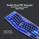 Keychron Q8 Wired Custom Mechanical Keyboard with Knob, 65% Alice Layout QMK/VIA Programmable, Hot-swappable Gateron G Pro Blue Switch, Double Gasket Compatible with Mac/Windows/Linux (Blue)