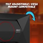 AOC Gaming Q27G41ZE 27 inch QHD IPS Gaming Monitor 2560x1440, 240Hz, Overclock 260Hz, 0.3ms MPRT, 3-Sided Frameless, 1 x HDMI 2.0, 1 x Display Port, G-Sync Compatible, HDR, 3-Year Zero-Bright-Dot