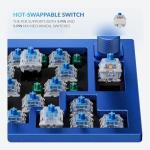 Keychron Q8 Wired Custom Mechanical Keyboard with Knob, 65% Alice Layout QMK/VIA Programmable, Hot-swappable Gateron G Pro Blue Switch, Double Gasket Compatible with Mac/Windows/Linux (Blue)