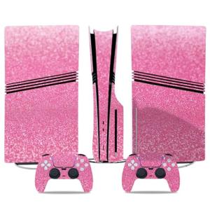 PS5 Pro Disk Skin & Controller Decal Set-Custom Vinyl Wrap Stickers for PlayStation 5 Pro Disk Console & DualSense Controller-Matte Black Gaming Skins Full Cover Protection(Pink, PS5 Pro Disk)